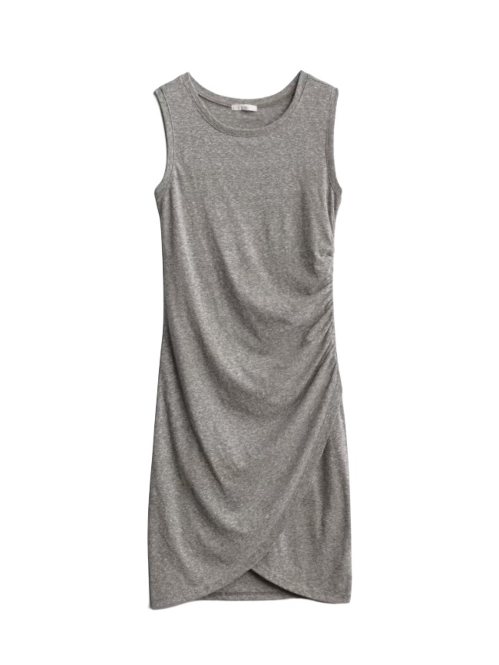 Z Supply Sleeveless Heather Gray Ruched Mini Dress